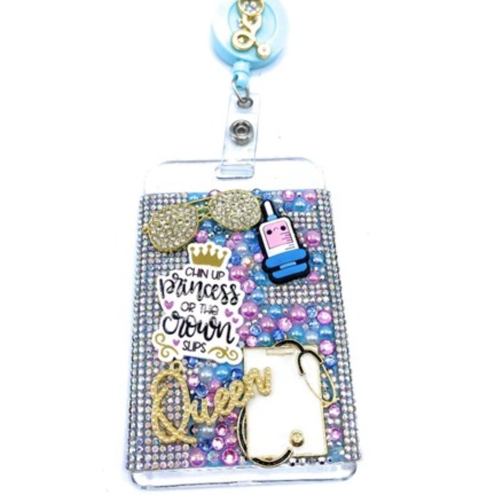Bling ID Badge Pink Blue - Picture 3 of 4